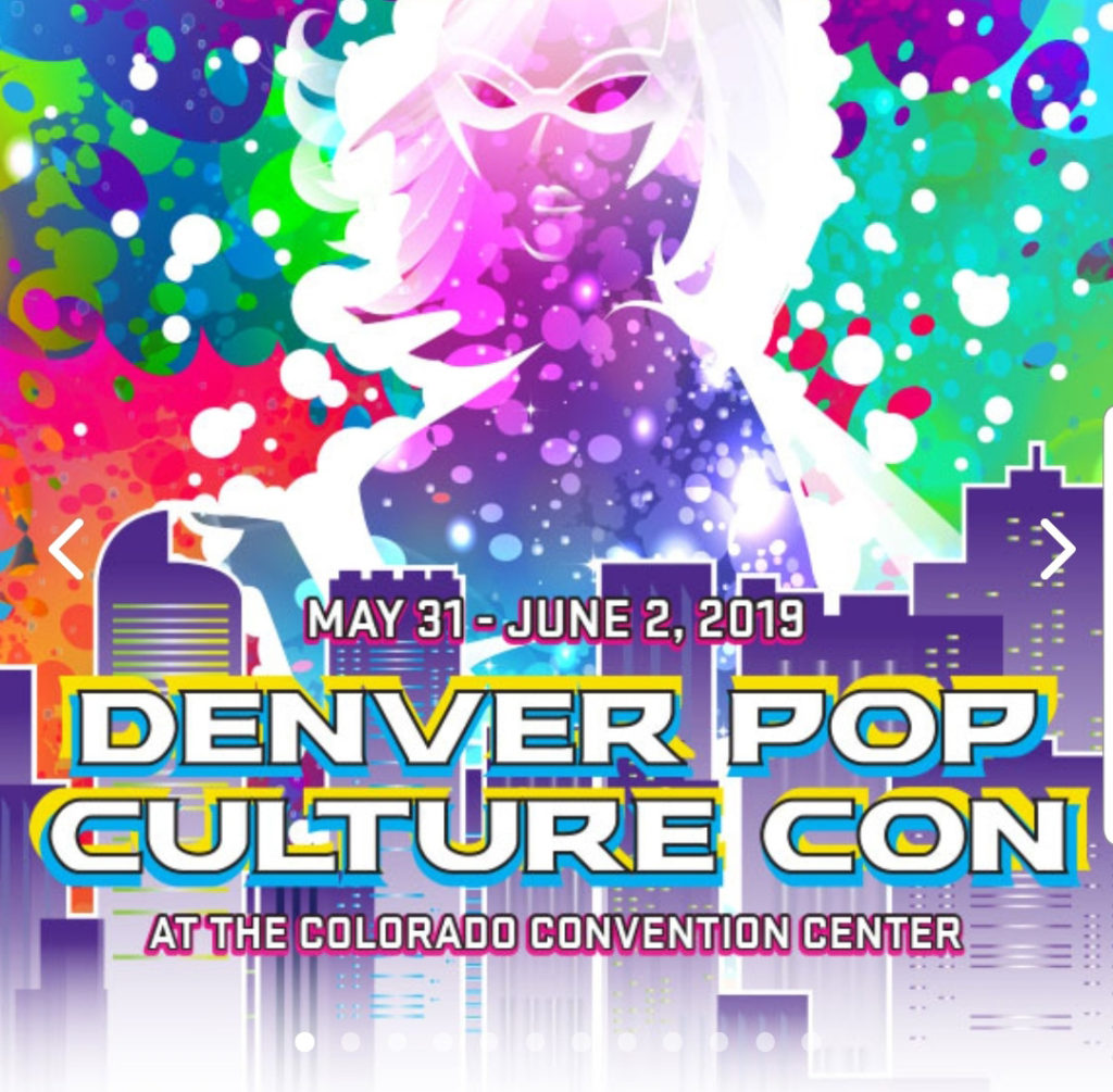 A colorful poster of Denver Pop Culture Con